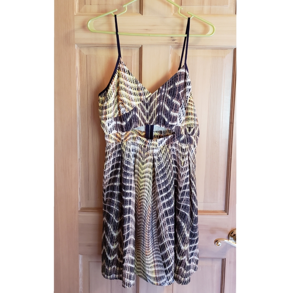 FOREVER 21 Dress Yellow/Black Small Cutout Spaghetti Strap Women's